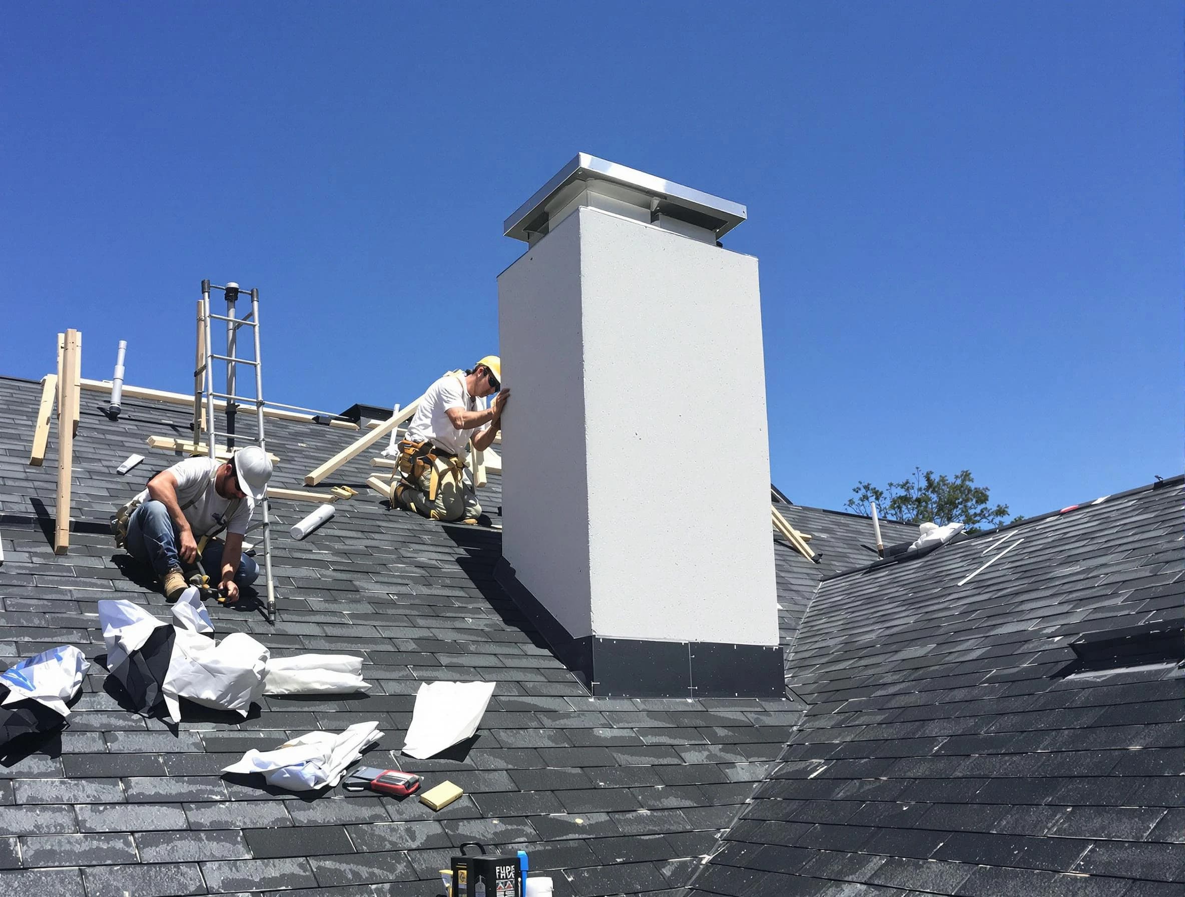 Murrysville Chimney Sweep crew installing a new chimney in Murrysville, PA