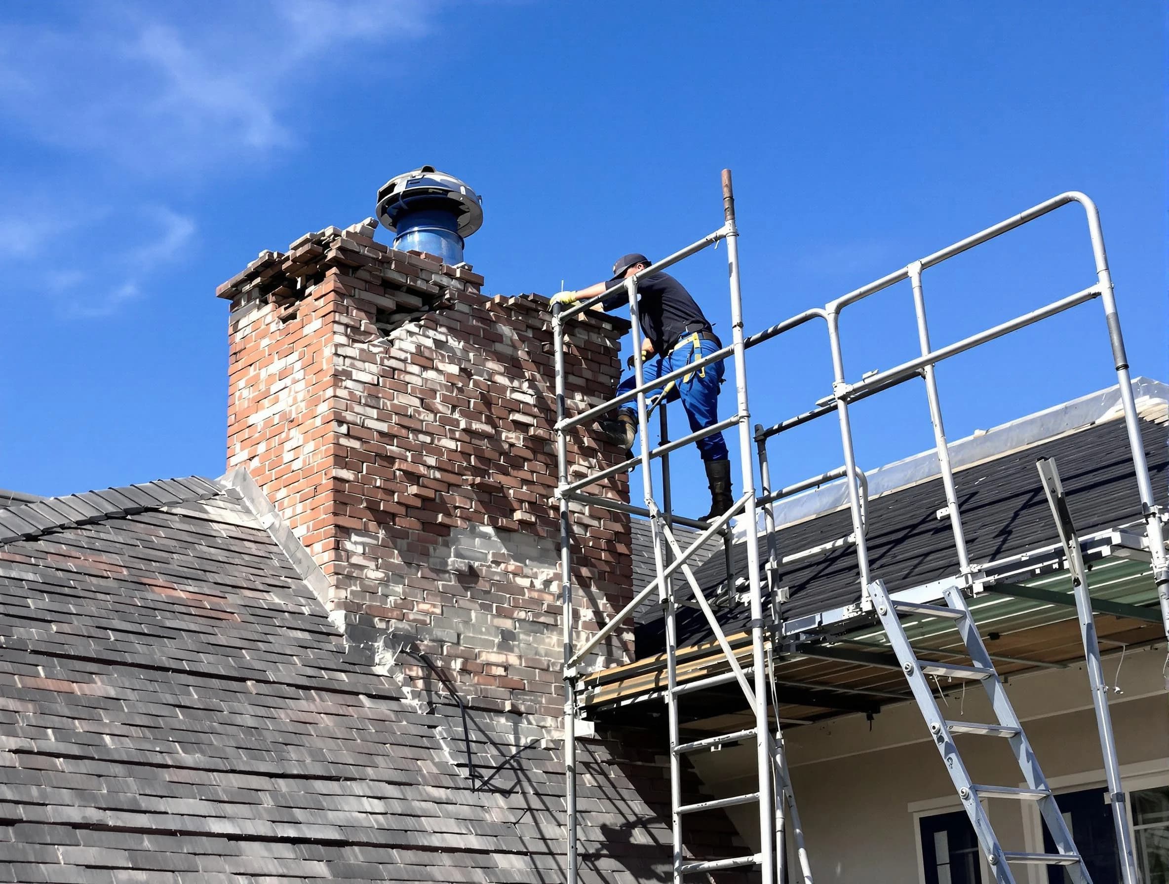 Rebuilding a chimney structure by Murrysville Chimney Sweep in Murrysville, PA