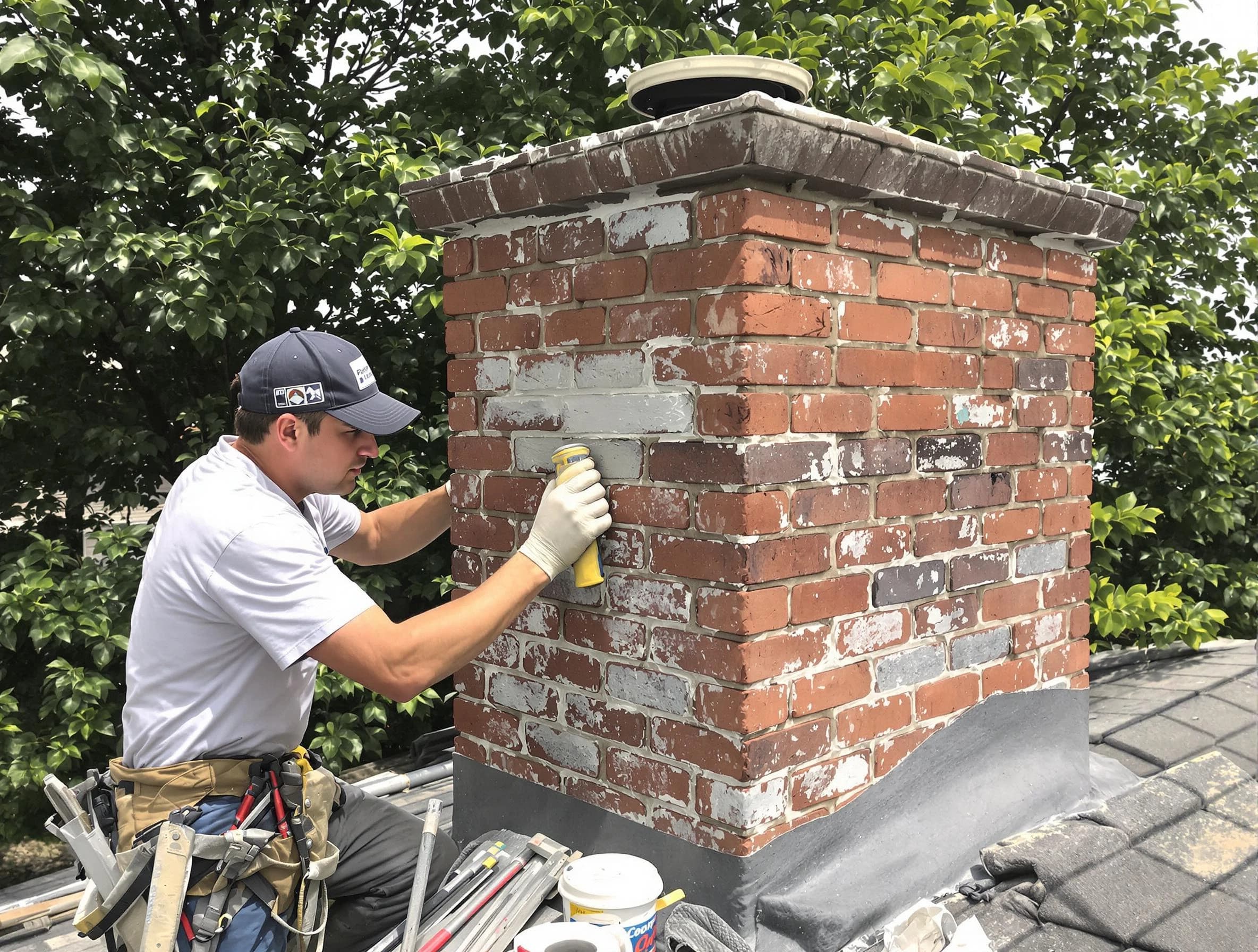 Murrysville Chimney Sweep restoring an aging chimney in Murrysville, PA