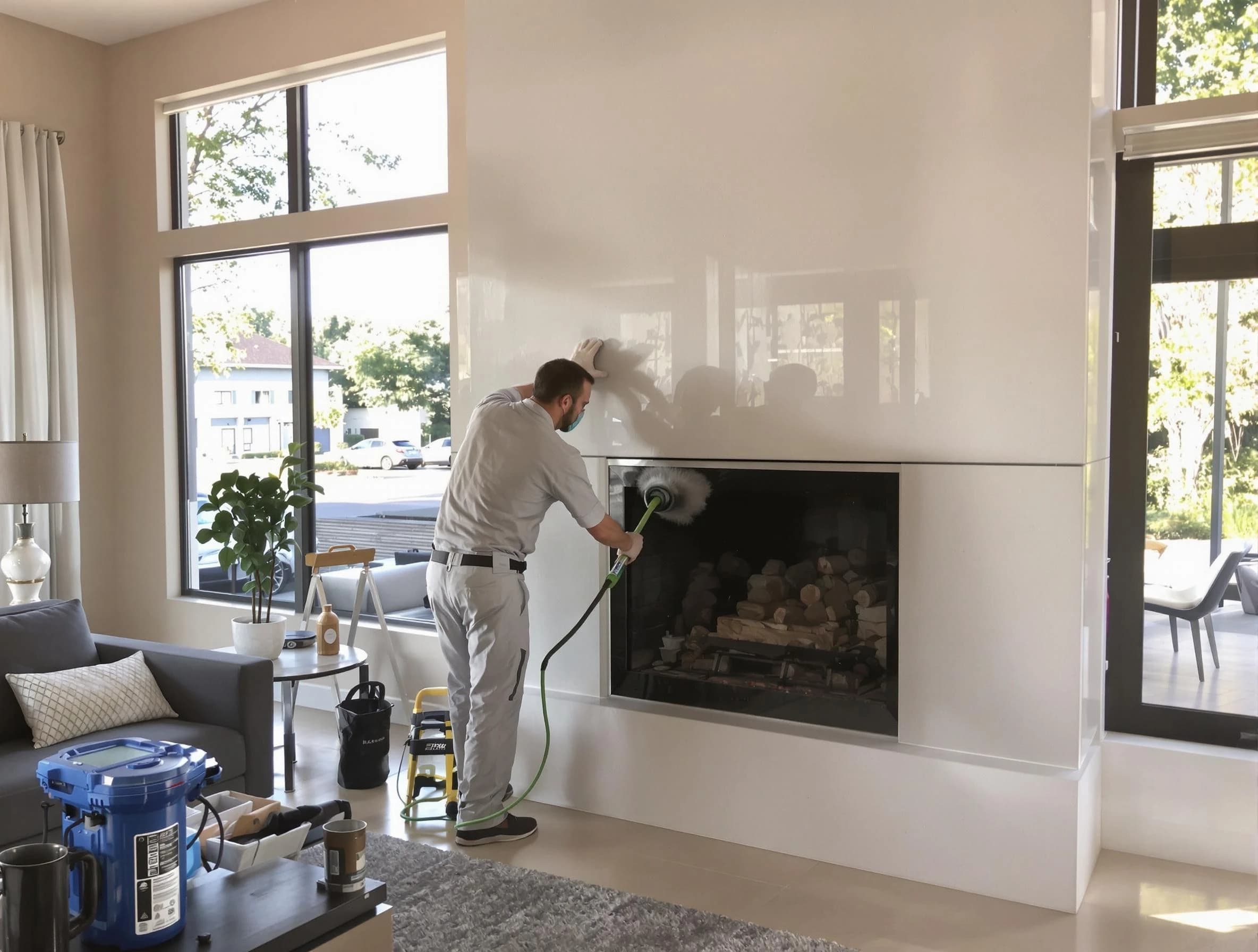 Murrysville Chimney Sweep performing thorough soot removal in Murrysville, PA