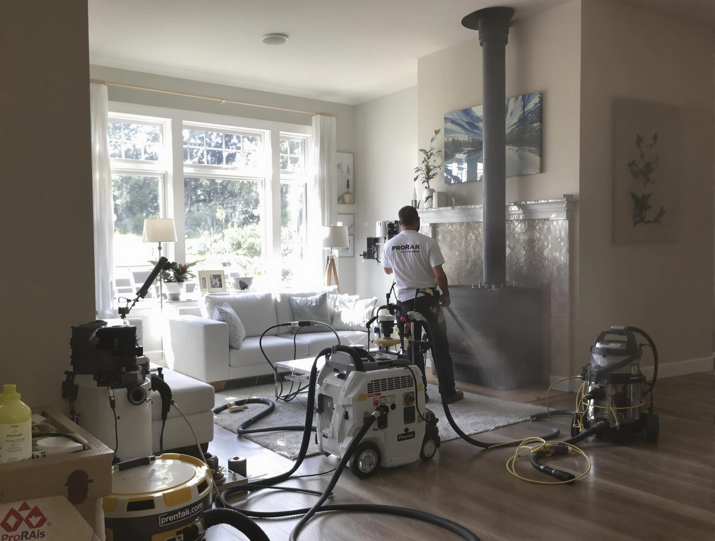 Soot removal service by Murrysville Chimney Sweep for a fireplace in Murrysville, PA