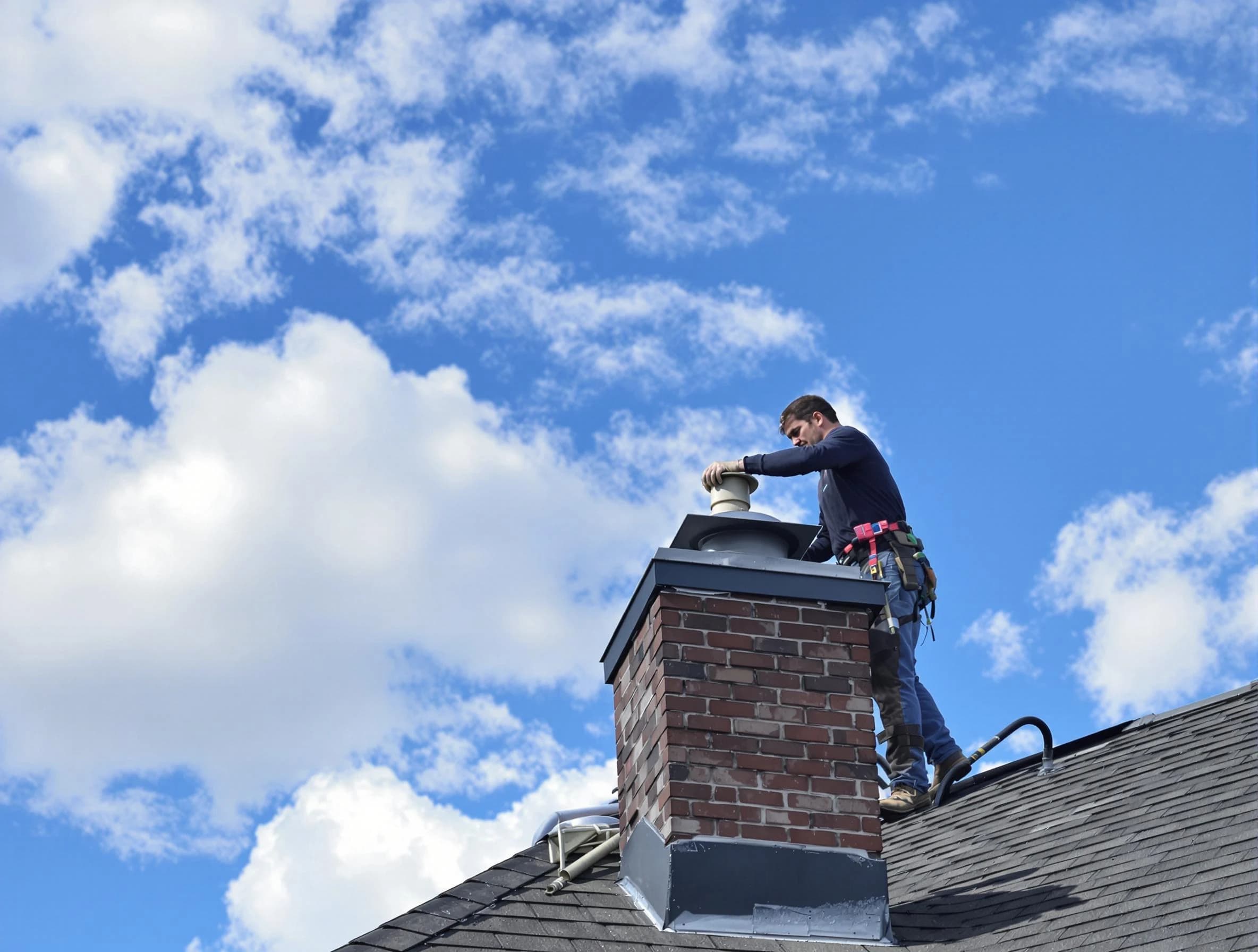 Murrysville Chimney Sweep installing a sturdy chimney cap in Murrysville, PA