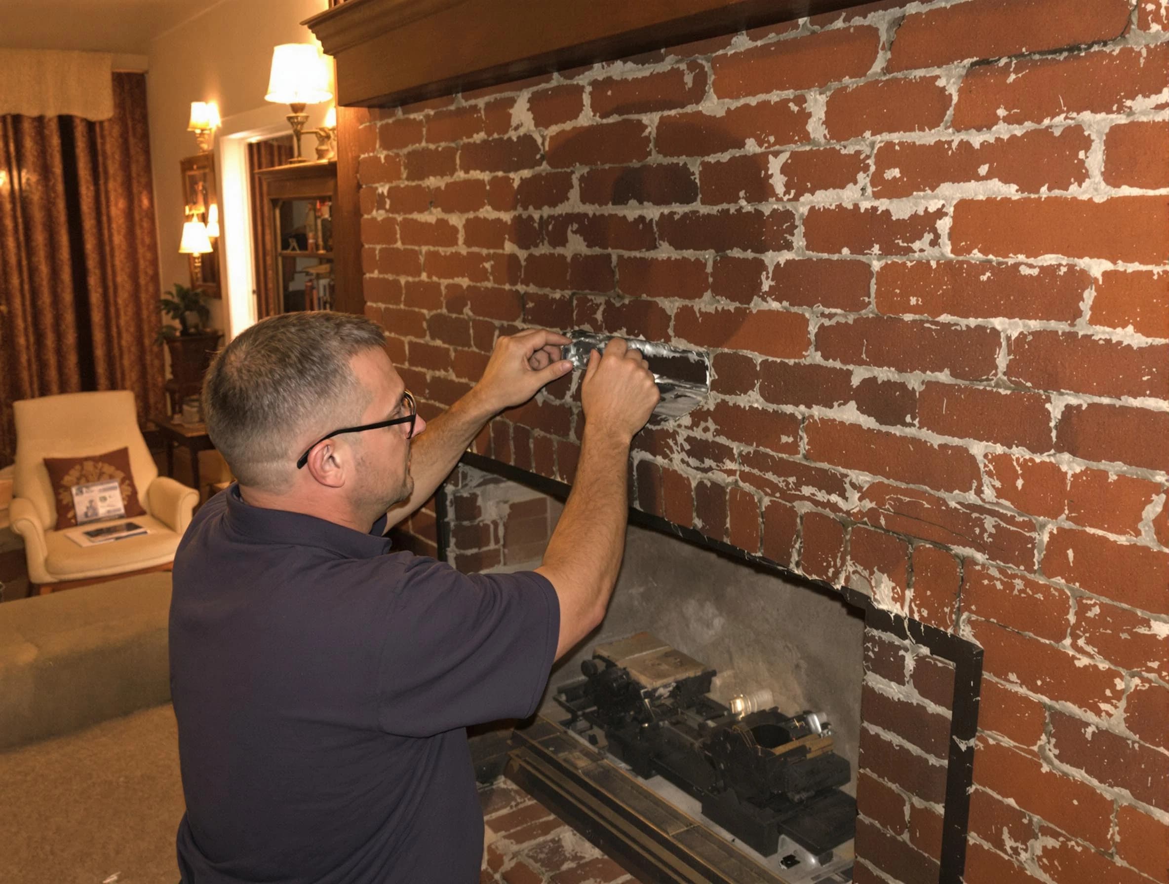 Murrysville Chimney Sweep expert fixing a fireplace in Murrysville, PA