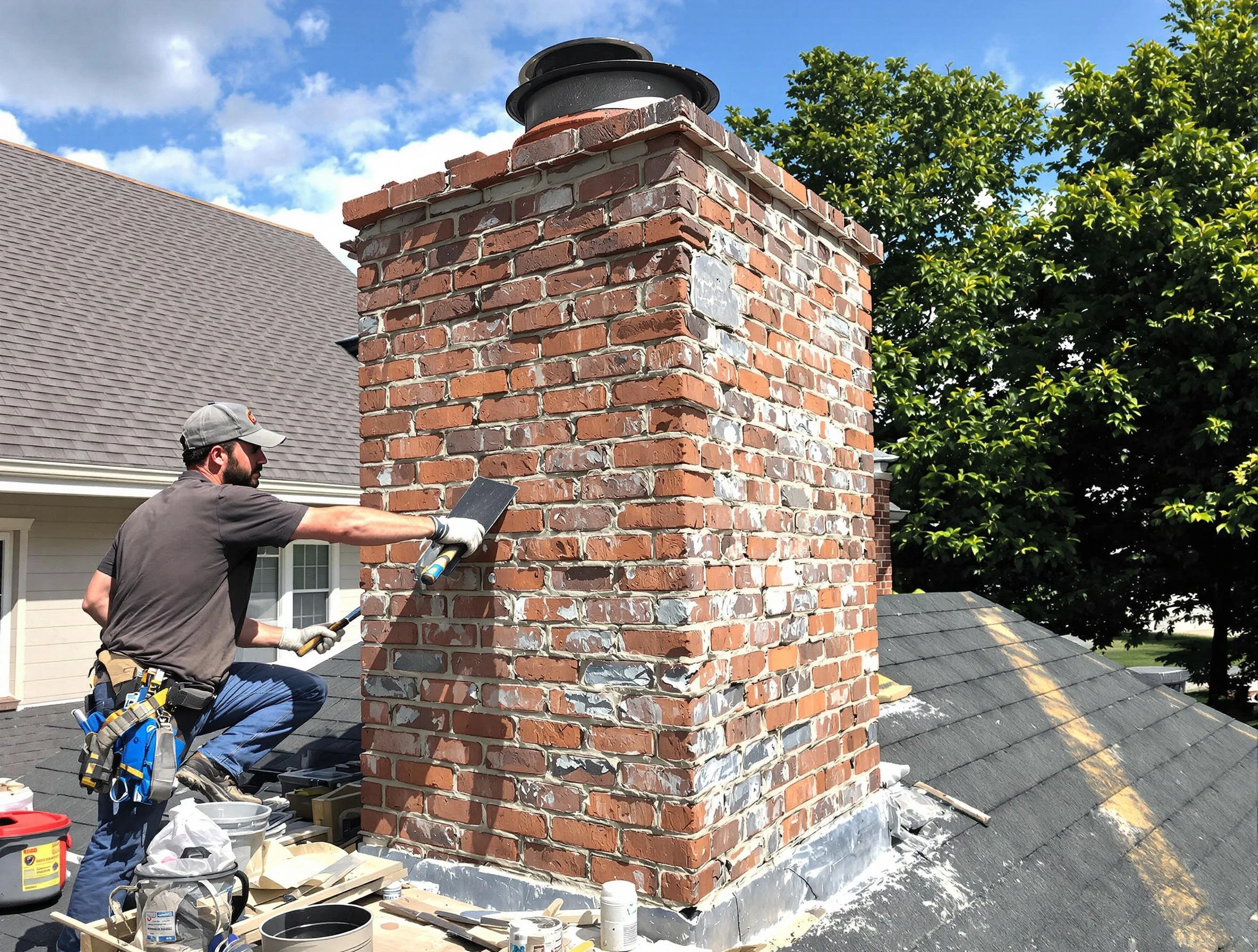 Completed chimney rebuild by Murrysville Chimney Sweep in Murrysville, PA