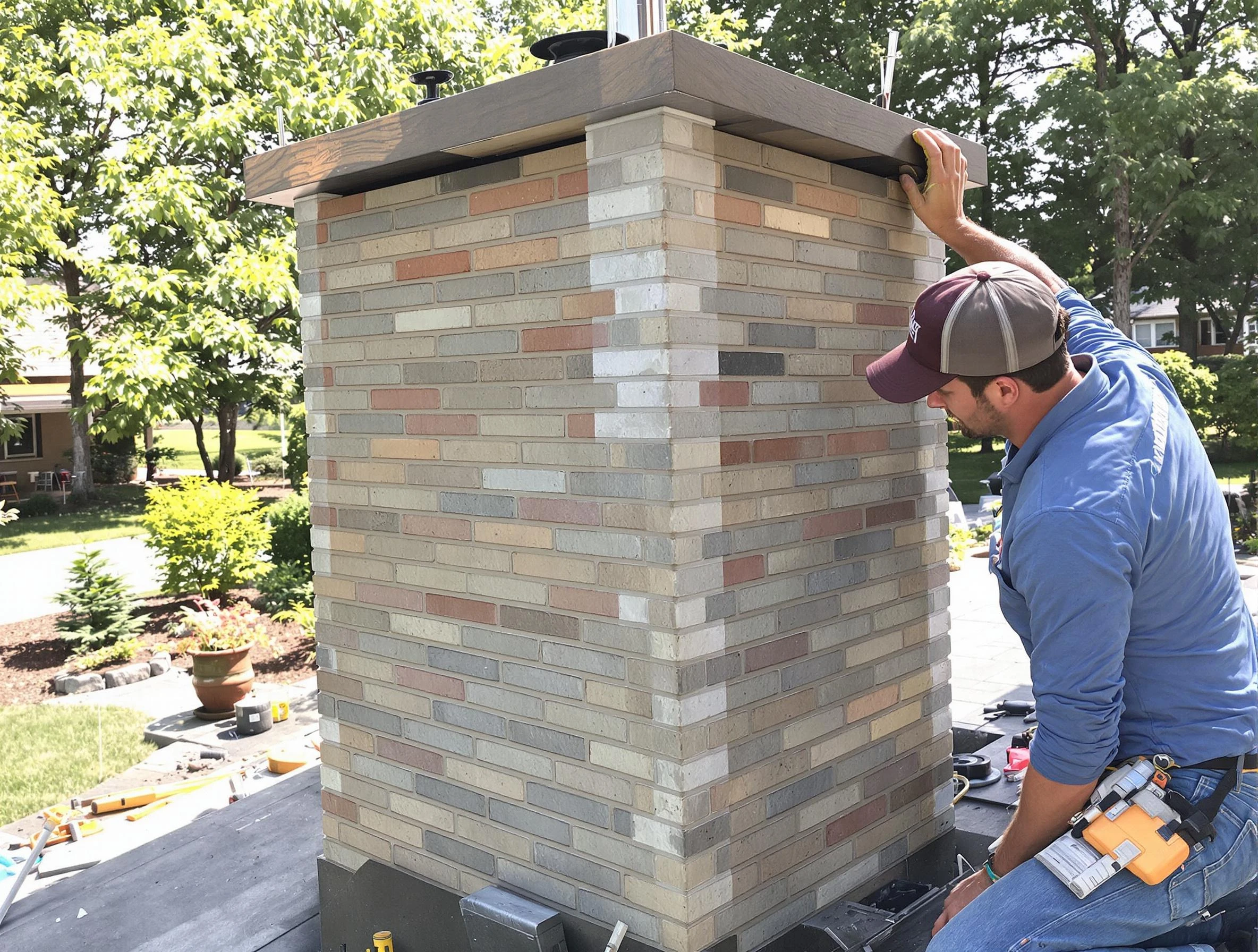 Murrysville Chimney Sweep completing a modern chimney remodel in Murrysville, PA