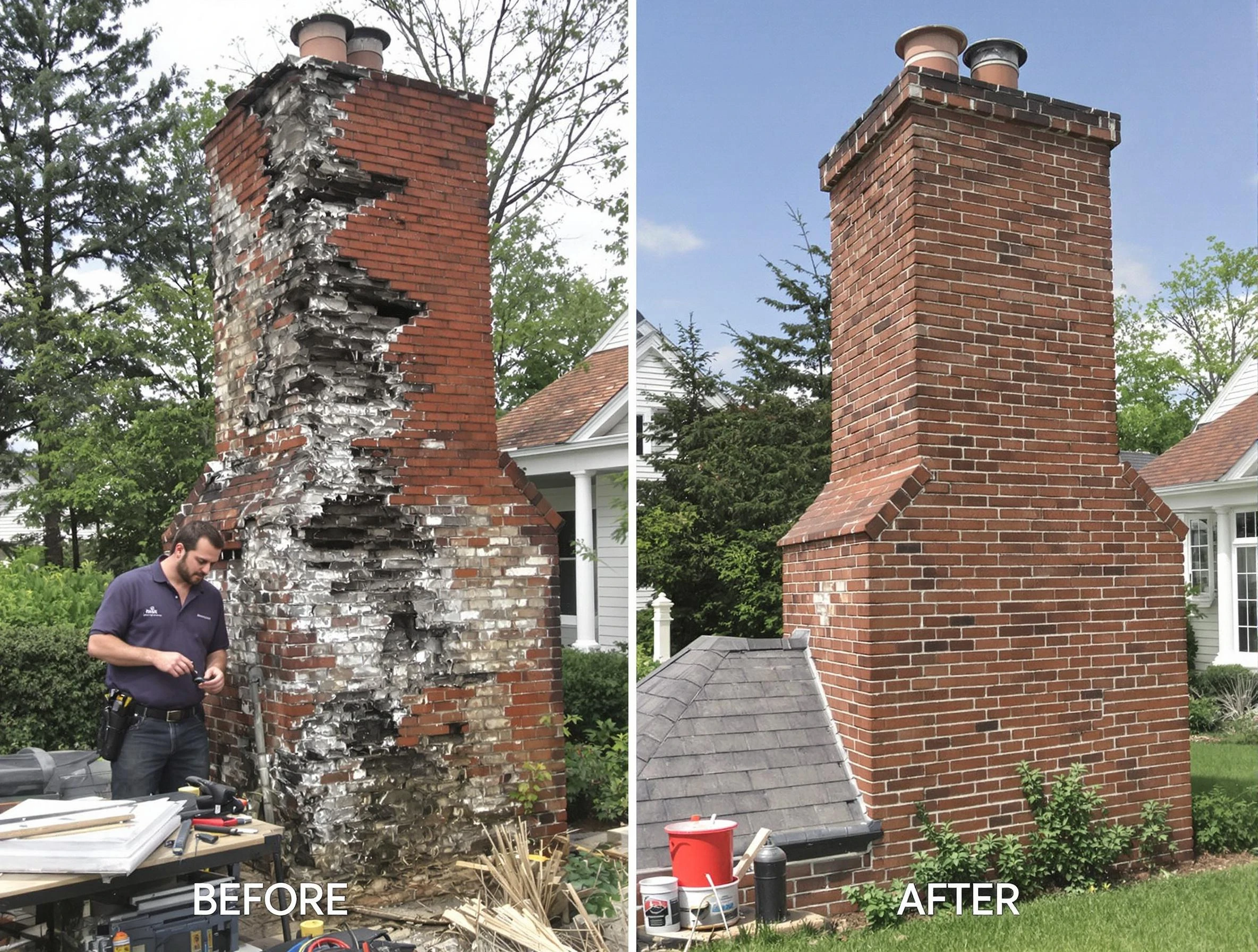 Murrysville Chimney Sweep performing a full chimney restoration in Murrysville, PA