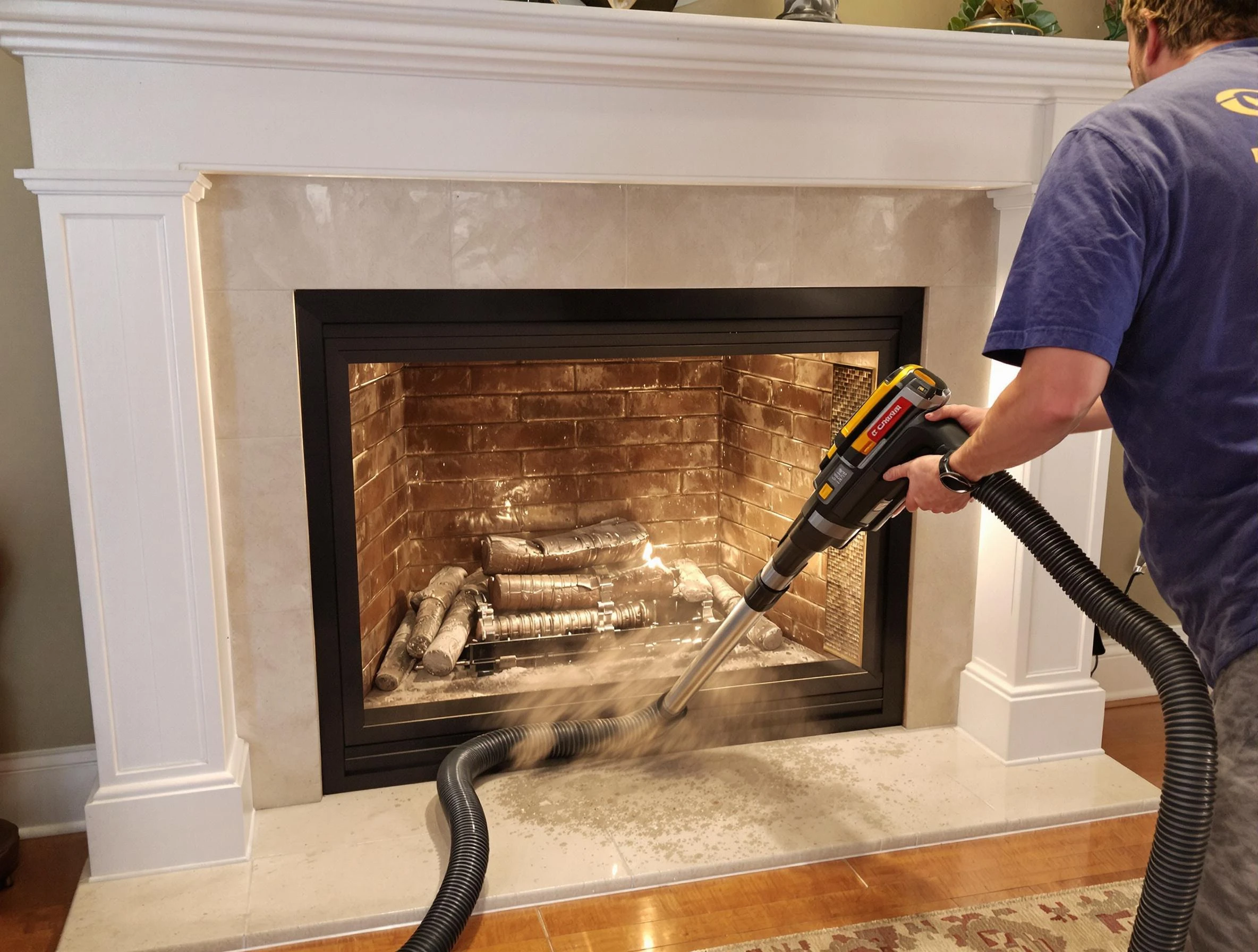 Fireplace cleaning performed by Murrysville Chimney Sweep in Murrysville, PA
