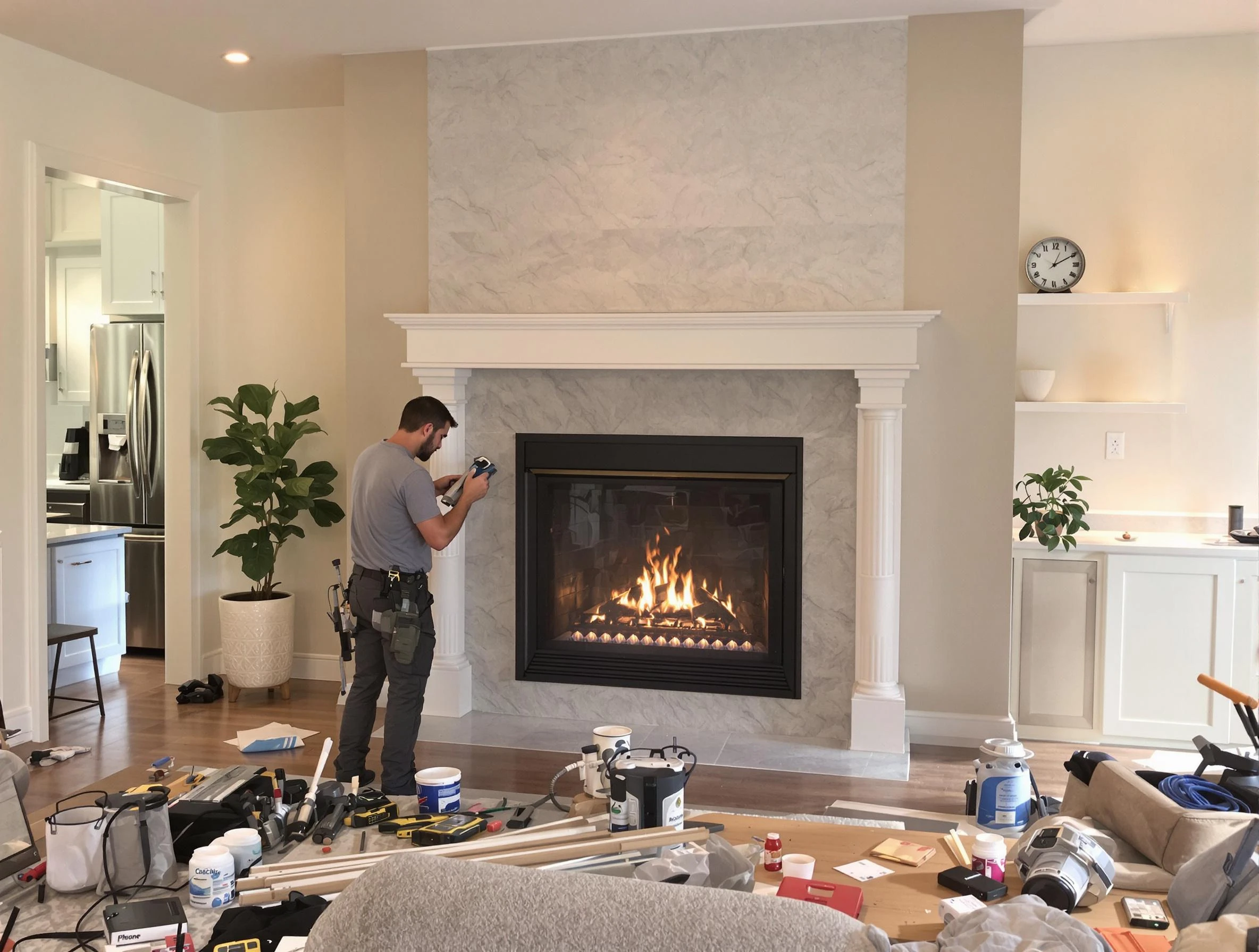 Newly installed fireplace by Murrysville Chimney Sweep in Murrysville, PA
